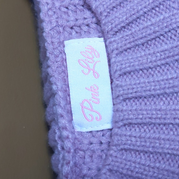 Pink lily Lilac purple knit sweater - Picture 2 of 6
